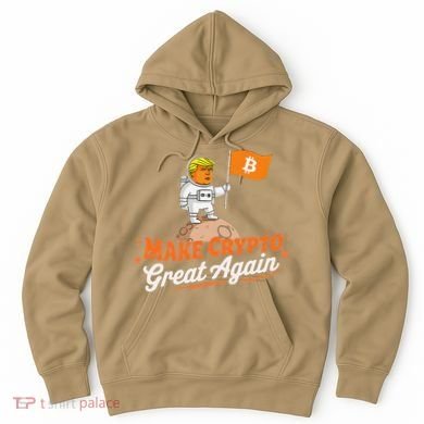 Funny Trump Astronaut Make Crypto Great To Moon Bitcoin Hoodie