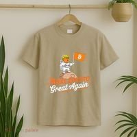 Funny Trump Astronaut Make Crypto Great To Moon Bitcoin T-Shirt thumb 2