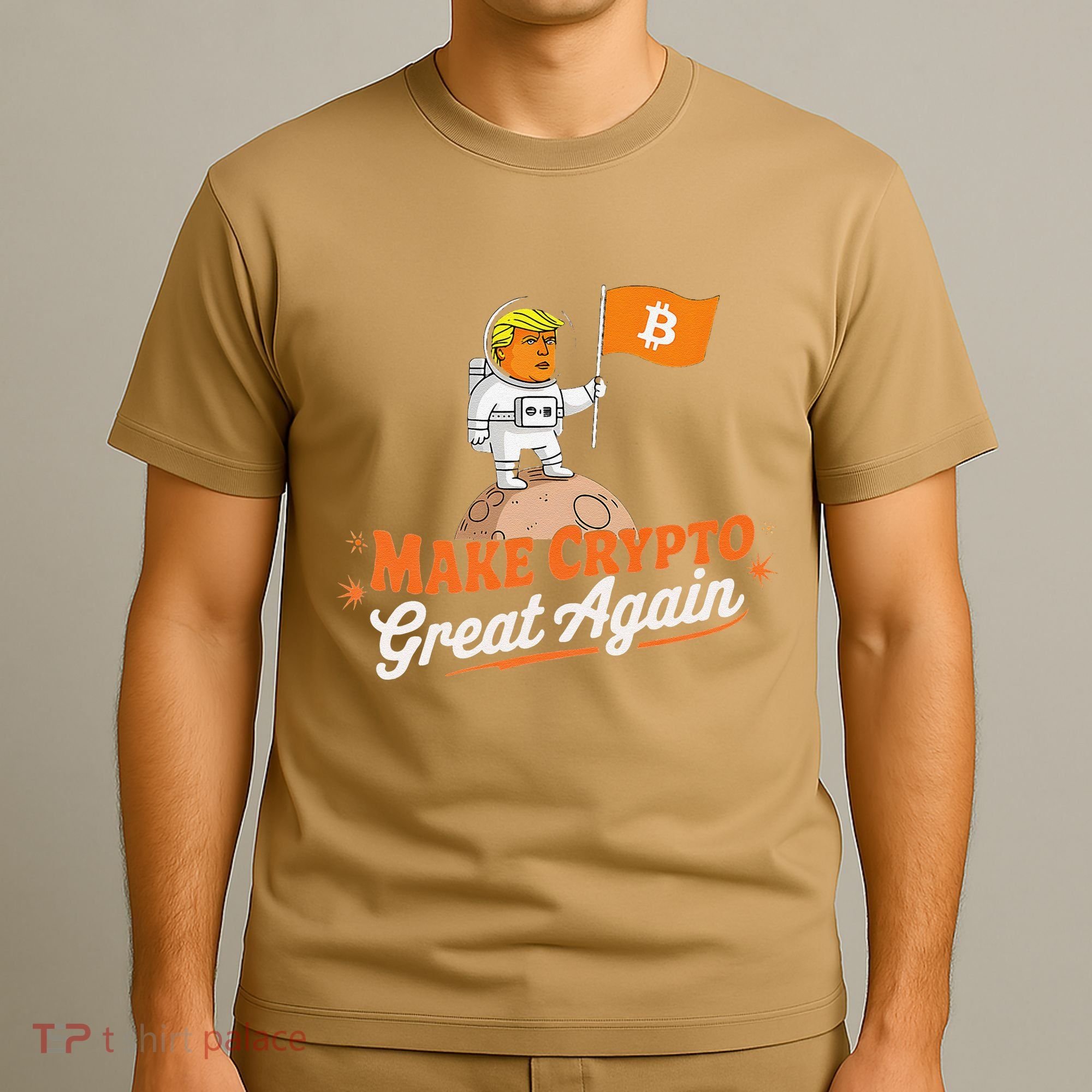 Funny Trump Astronaut Make Crypto Great To Moon Bitcoin T-Shirt
