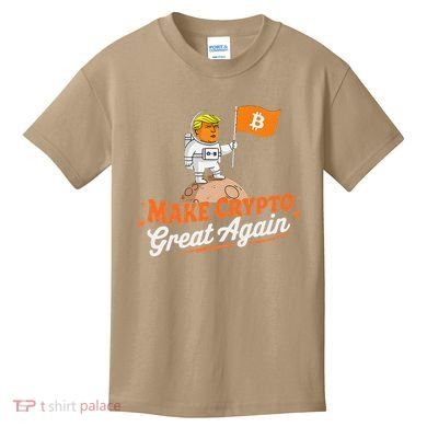 Funny Trump Astronaut Make Crypto Great To Moon Bitcoin Kids T-Shirt