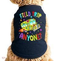 Field Trip Anyone Teacher Teaching School Bus Back To School Doggie Tank thumb 0