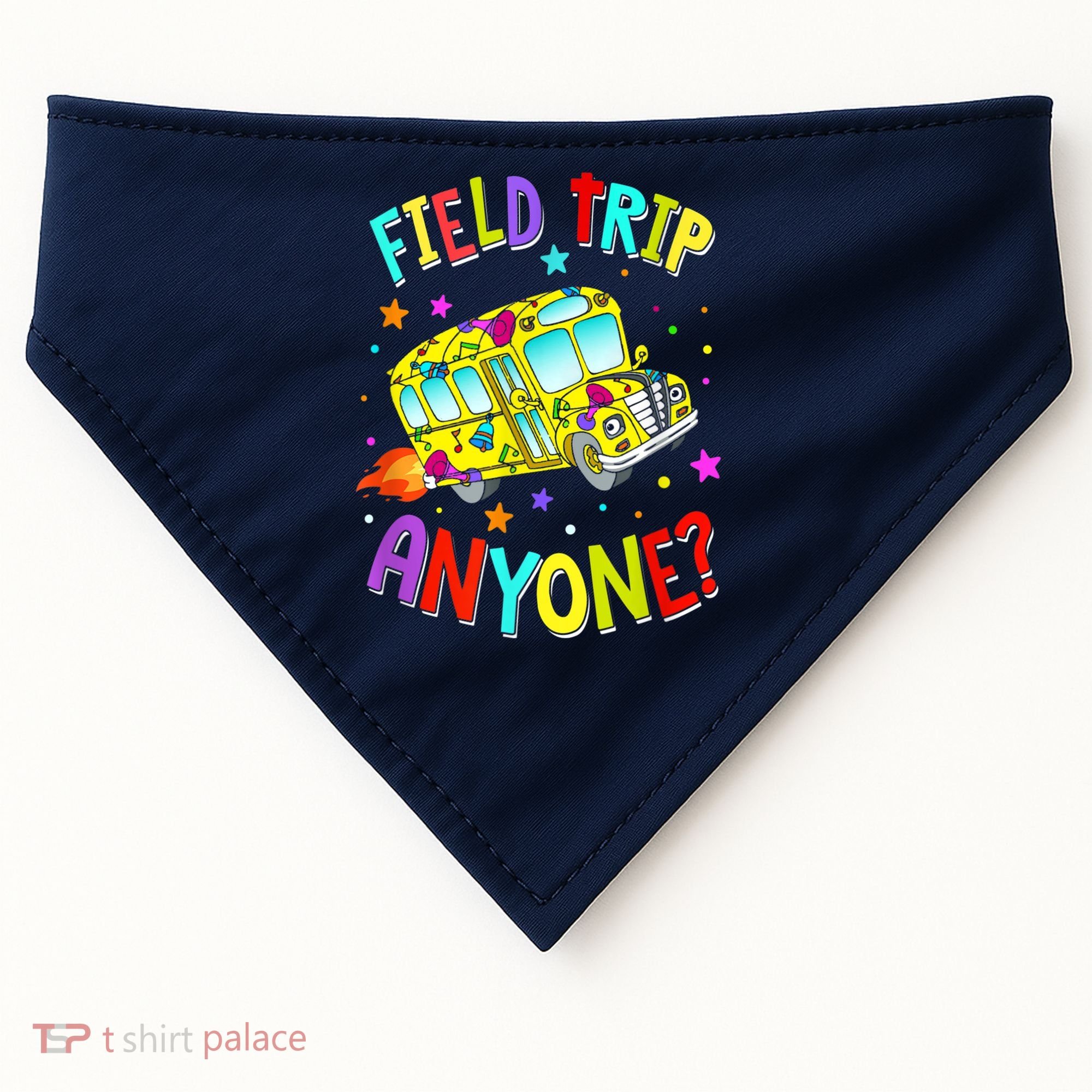 Field Trip Anyone Teacher Teaching School Bus Back To School USA-Made Doggie Bandana