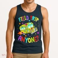Field Trip Anyone Teacher Teaching School Bus Back To School Tank Top thumb 3