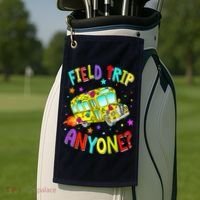Field Trip Anyone Teacher Teaching School Bus Back To School Golf Towel thumb 2