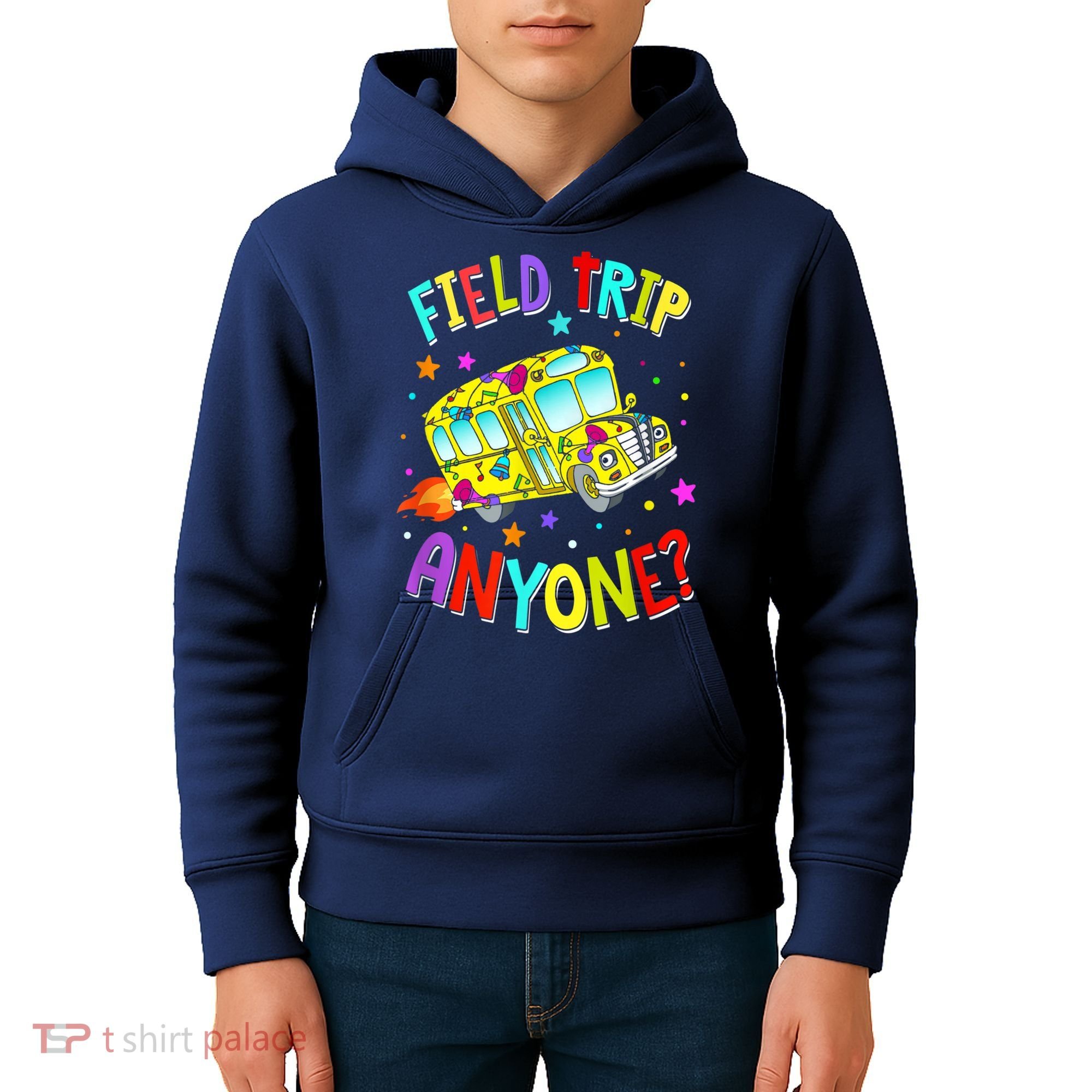 Field Trip Anyone Teacher Teaching School Bus Back To School Kids Hoodie