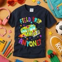 Field Trip Anyone Teacher Teaching School Bus Back To School Kids T-Shirt thumb 3