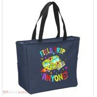 Field Trip Anyone Teacher Teaching School Bus Back To School Tote Bag thumb 2