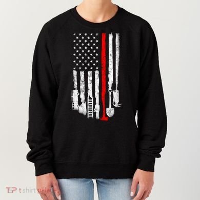 Firefighter Tools And Equipt Stripe American Flag Fire Gift Women's Sweatshirt