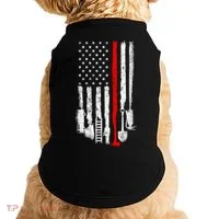 Firefighter Tools And Equipt Stripe American Flag Fire Gift Doggie Tank thumb 0