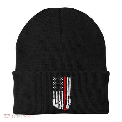 Firefighter Tools And Equipt Stripe American Flag Fire Gift Beanie