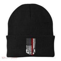 Firefighter Tools And Equipt Stripe American Flag Fire Gift Beanie thumb 0