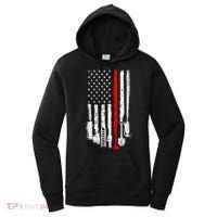 Firefighter Tools And Equipt Stripe American Flag Fire Gift Women's Hoodie thumb 0