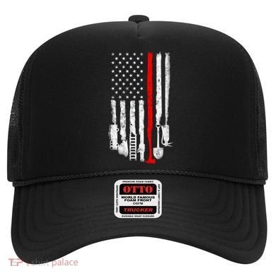 Firefighter Tools And Equipt Stripe American Flag Fire Gift Hat