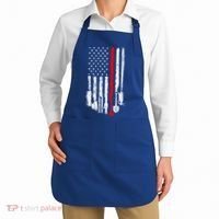 Firefighter Tools And Equipt Stripe American Flag Fire Gift Apron thumb 2