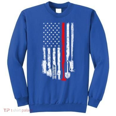 Firefighter Tools And Equipt Stripe American Flag Fire Gift Sweatshirt