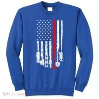 Firefighter Tools And Equipt Stripe American Flag Fire Gift Sweatshirt thumb 0