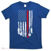 Firefighter Tools And Equipt Stripe American Flag Fire Gift T-Shirt thumb 0