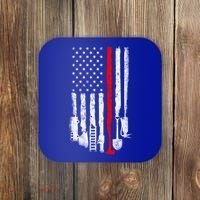 Firefighter Tools And Equipt Stripe American Flag Fire Gift Coaster thumb 0