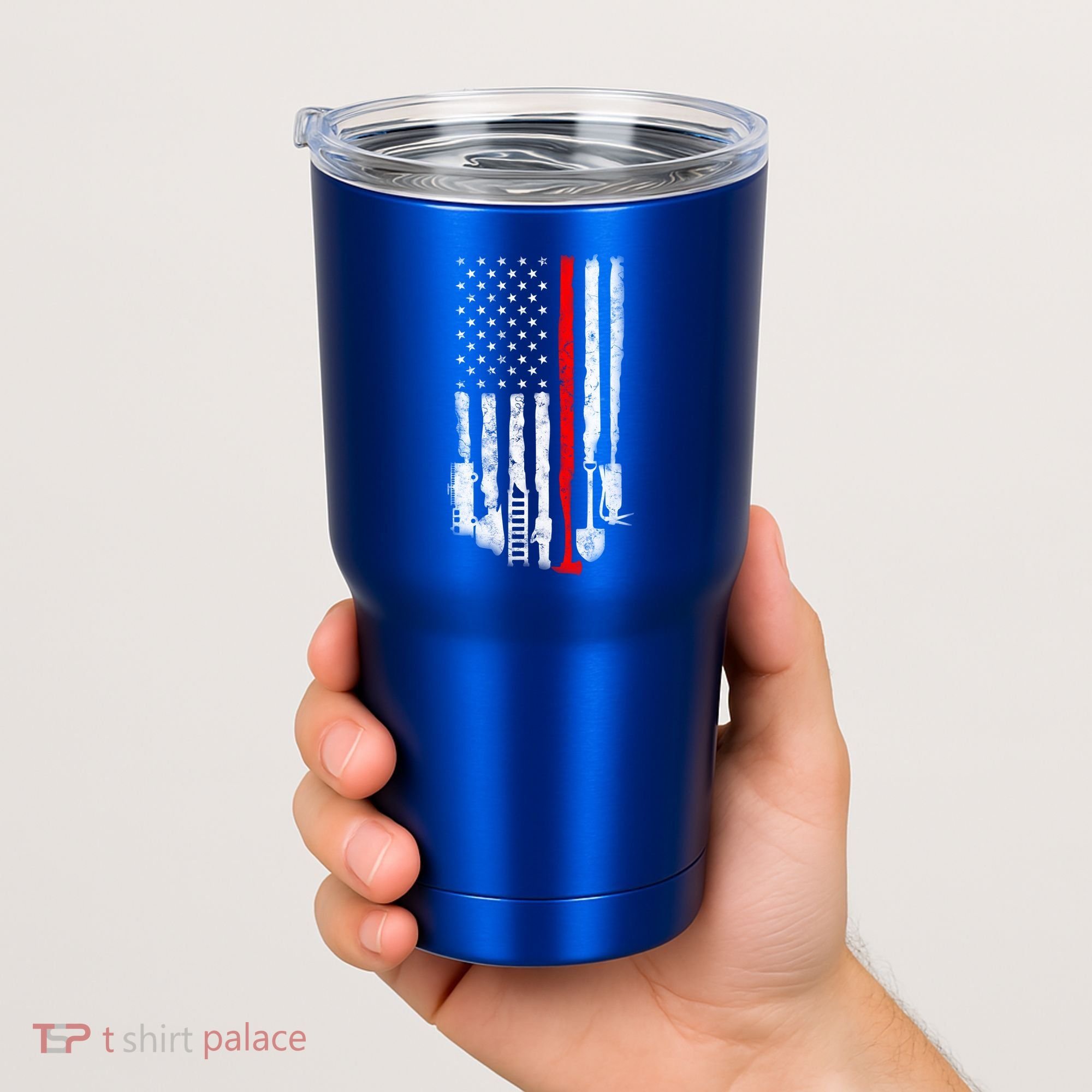 Firefighter Tools And Equipt Stripe American Flag Fire Gift Tumbler