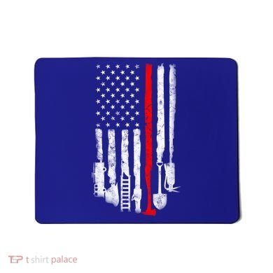 Firefighter Tools And Equipt Stripe American Flag Fire Gift Mousepad
