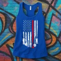 Firefighter Tools And Equipt Stripe American Flag Fire Gift Women's Tank Top thumb 3