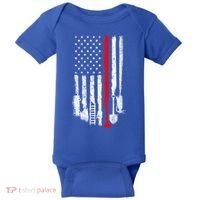 Firefighter Tools And Equipt Stripe American Flag Fire Gift Baby Bodysuit thumb 0
