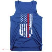 Firefighter Tools And Equipt Stripe American Flag Fire Gift Tank Top thumb 0