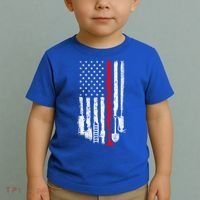 Firefighter Tools And Equipt Stripe American Flag Fire Gift Toddler T-Shirt thumb 2