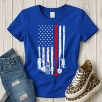 Firefighter Tools And Equipt Stripe American Flag Fire Gift Women's T-Shirt thumb 3