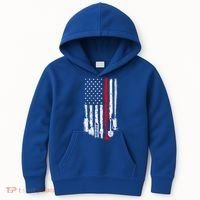 Firefighter Tools And Equipt Stripe American Flag Fire Gift Kids Hoodie thumb 0