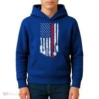 Firefighter Tools And Equipt Stripe American Flag Fire Gift Kids Hoodie thumb 4