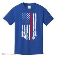 Firefighter Tools And Equipt Stripe American Flag Fire Gift Kids T-Shirt thumb 0