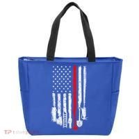 Firefighter Tools And Equipt Stripe American Flag Fire Gift Tote Bag thumb 0