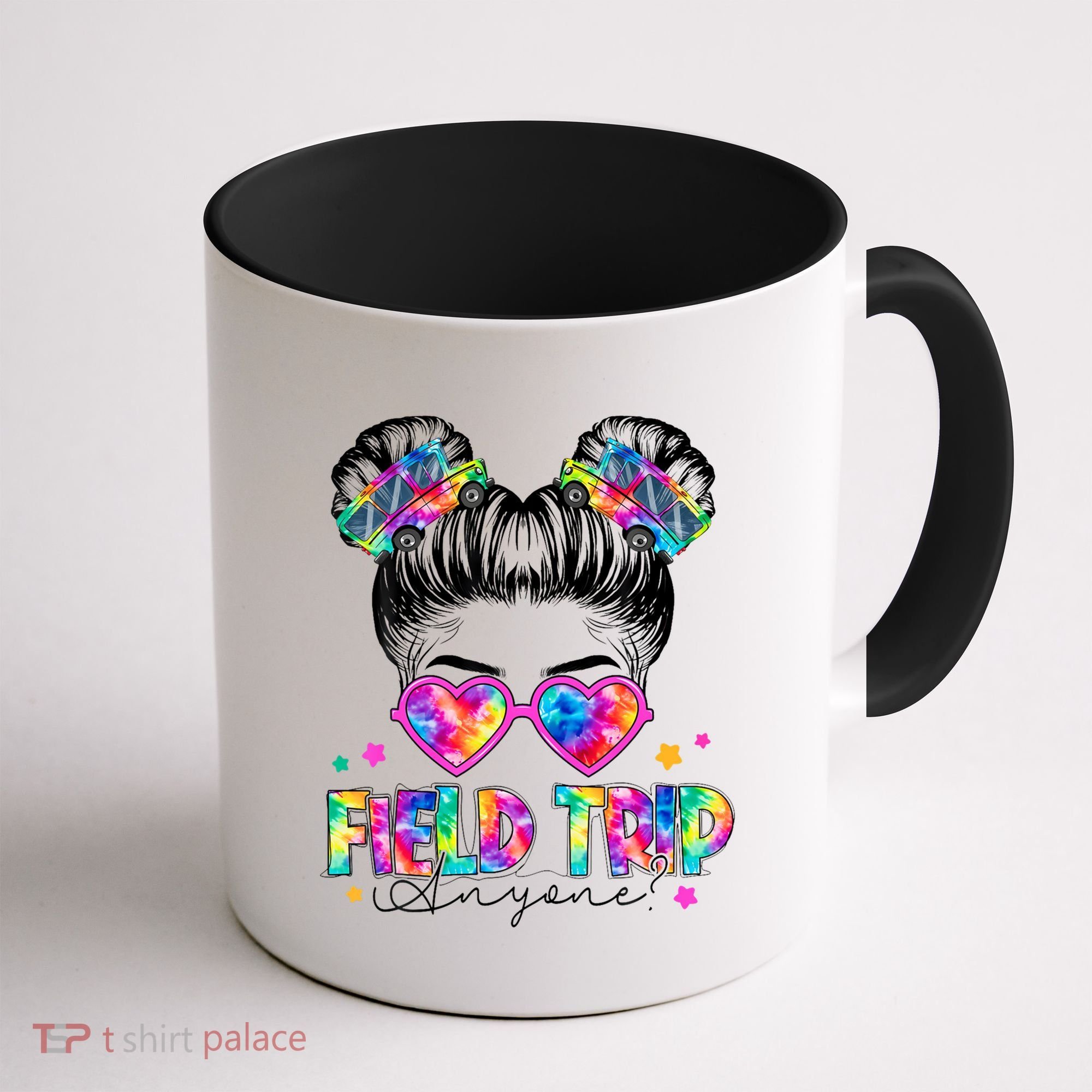 Field Trip Anyone Field Day Student Teacher Messy Bun Gift Coffee Mug