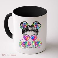 Field Trip Anyone Field Day Student Teacher Messy Bun Gift Coffee Mug thumb 0