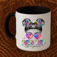 Field Trip Anyone Field Day Student Teacher Messy Bun Gift Coffee Mug thumb 2
