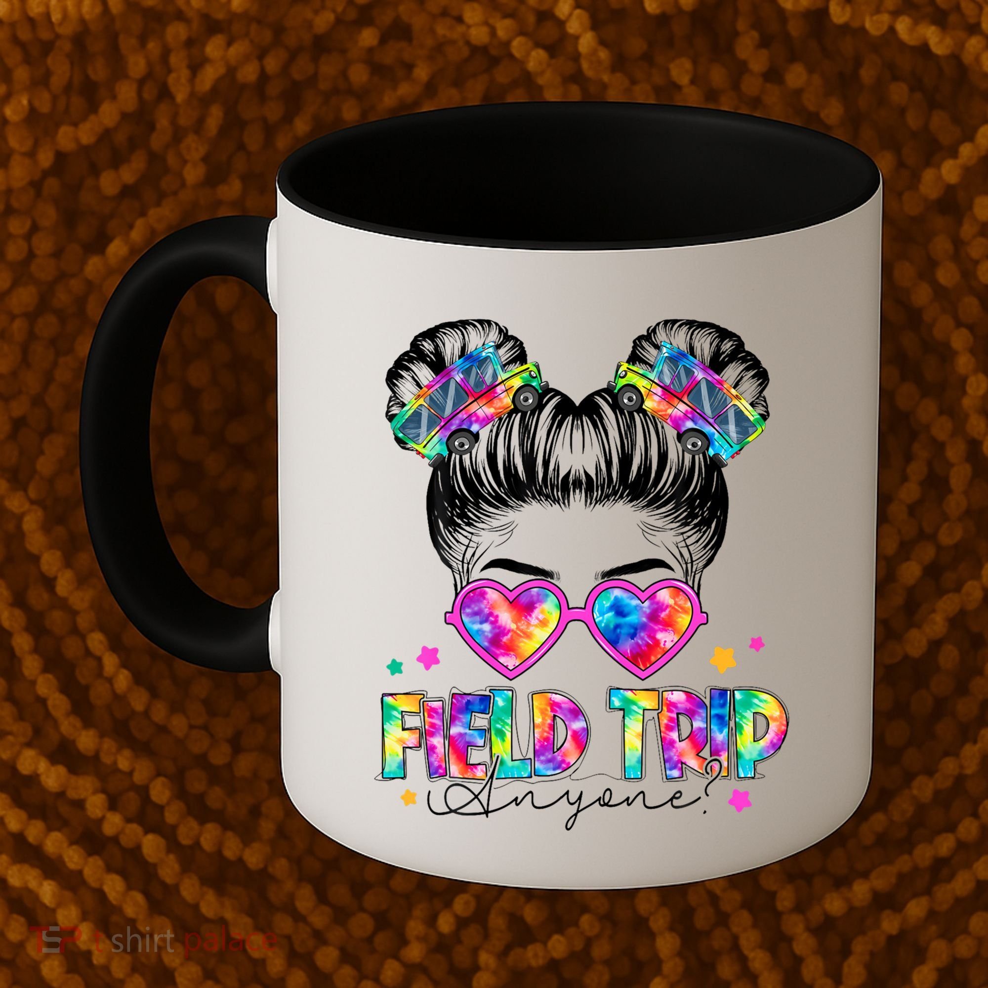 Field Trip Anyone Field Day Student Teacher Messy Bun Gift Coffee Mug