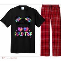 Field Trip Anyone Field Day Student Teacher Messy Bun Gift Pajama Set thumb 0