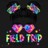 Field Trip Anyone Field Day Student Teacher Messy Bun Gift Women's Hoodie thumb 2