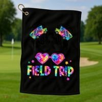 Field Trip Anyone Field Day Student Teacher Messy Bun Gift Golf Towel thumb 1