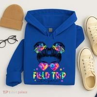 Field Trip Anyone Field Day Student Teacher Messy Bun Gift Hoodie thumb 4