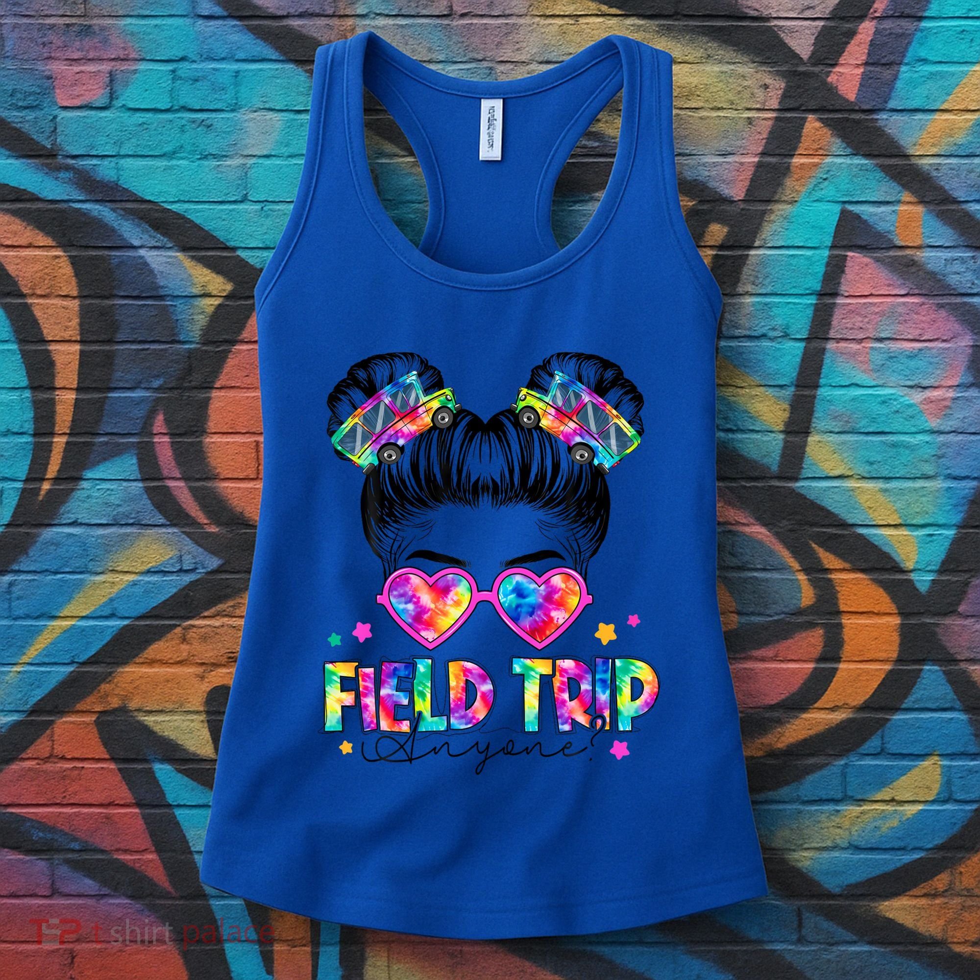 Field Trip Anyone Field Day Student Teacher Messy Bun Gift Women's Tank Top