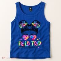 Field Trip Anyone Field Day Student Teacher Messy Bun Gift Tank Top thumb 2