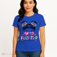 Field Trip Anyone Field Day Student Teacher Messy Bun Gift Women's T-Shirt thumb 4