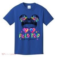 Field Trip Anyone Field Day Student Teacher Messy Bun Gift Kids T-Shirt thumb 0