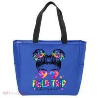 Field Trip Anyone Field Day Student Teacher Messy Bun Gift Tote Bag thumb 0