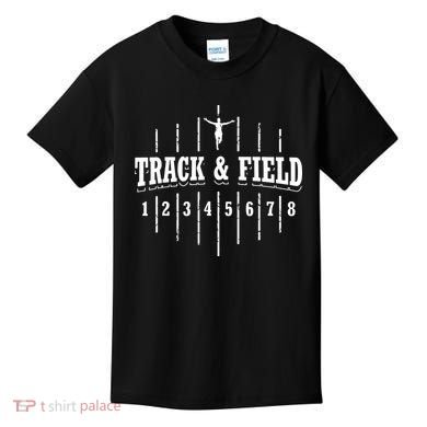 Funny Track And Field Design Runner Numbers Kids T-Shirt
