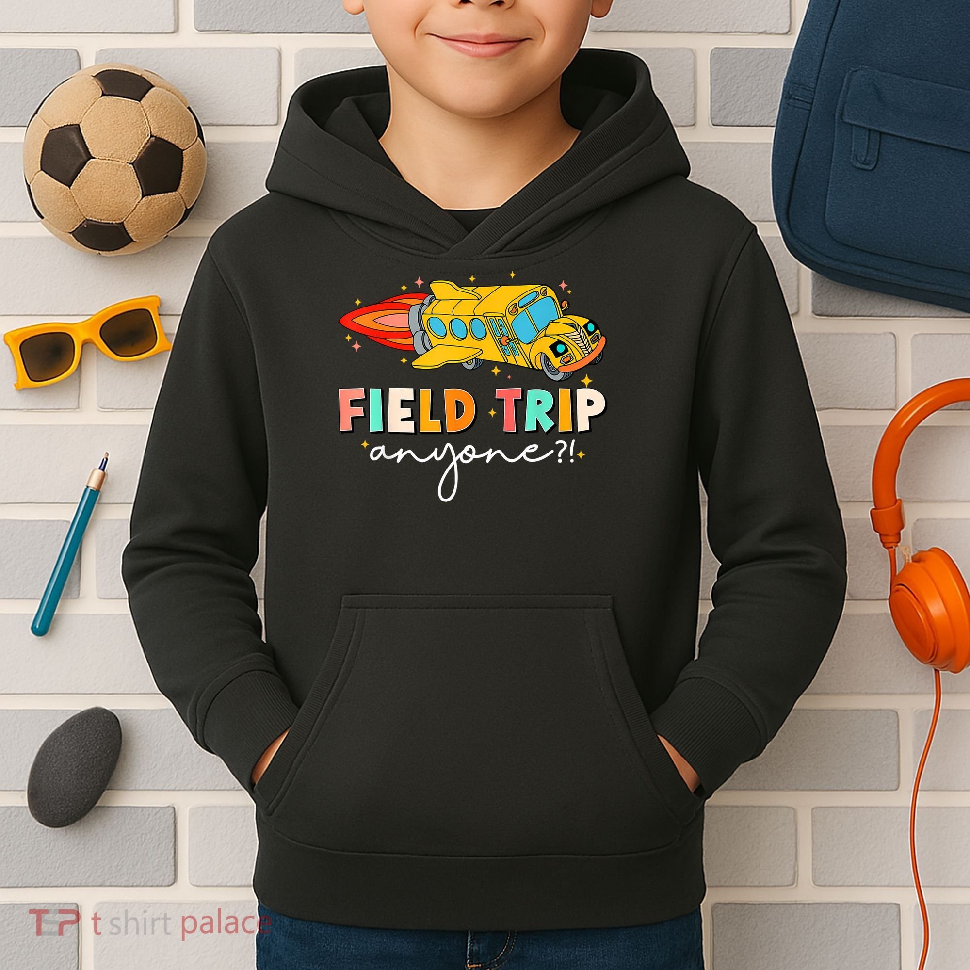 Field Trip Anyone Field Day Teachers Kids Hoodie