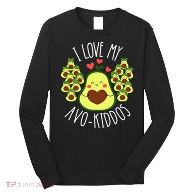 Funny Teacher Avocado Valentine's Day Cute Retro Long Sleeve Shirt