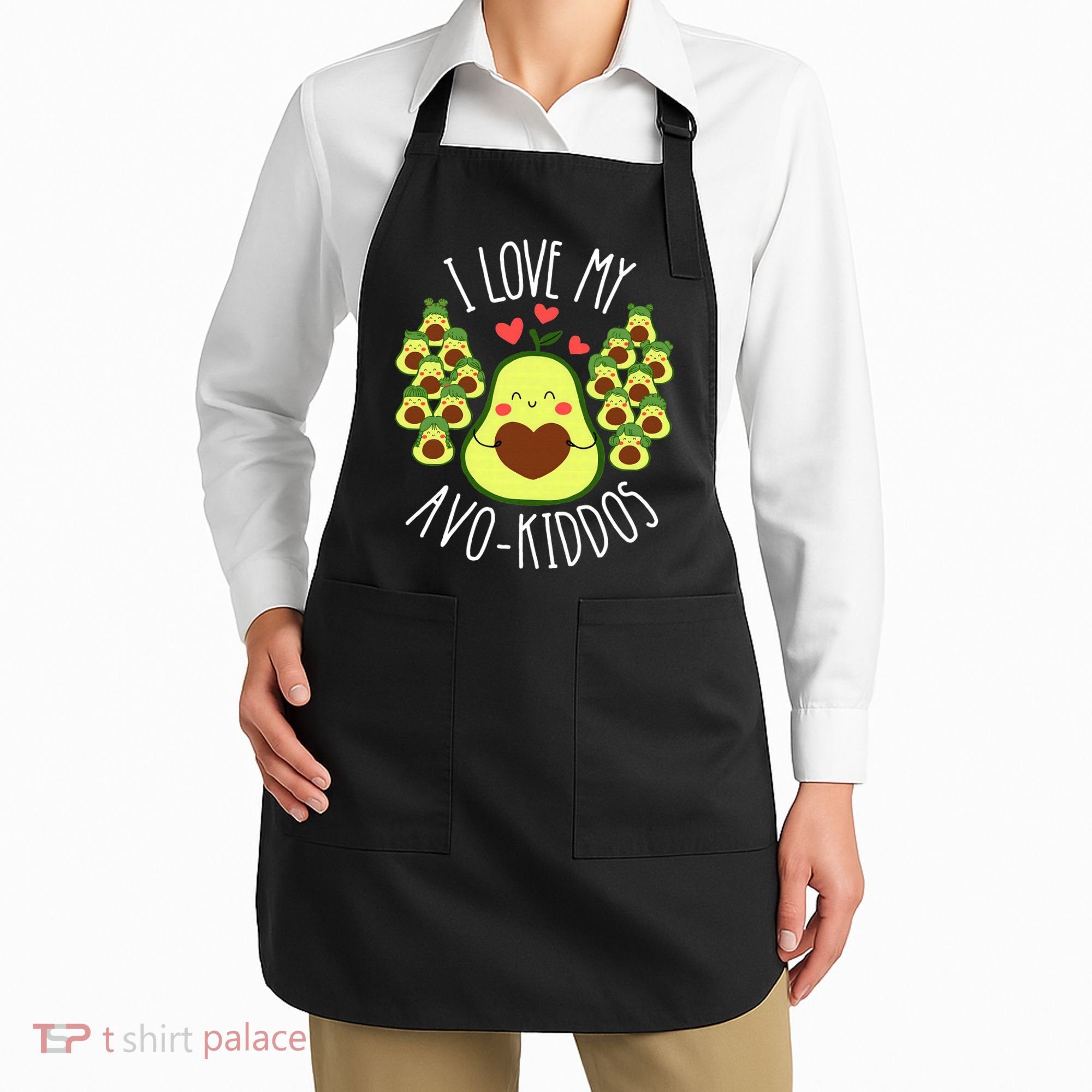 Funny Teacher Avocado Valentine's Day Cute Retro Apron